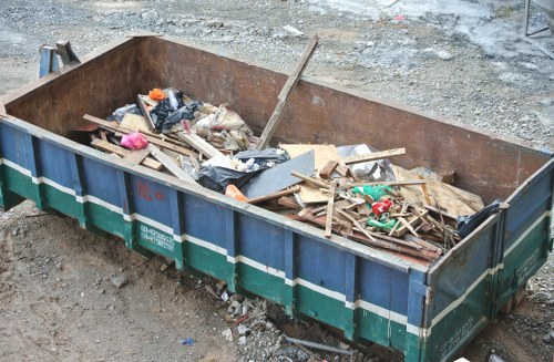 Satisfied customer receiving their skip hire service