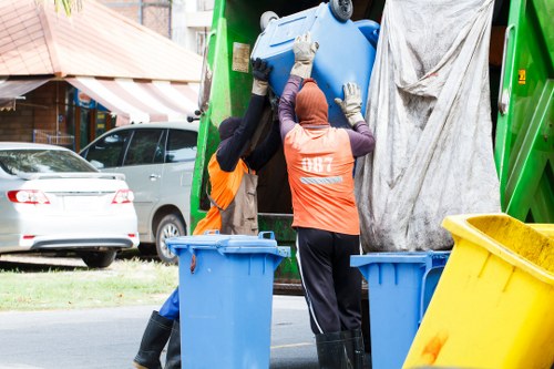 Recycling process at a local facility handling skip waste.